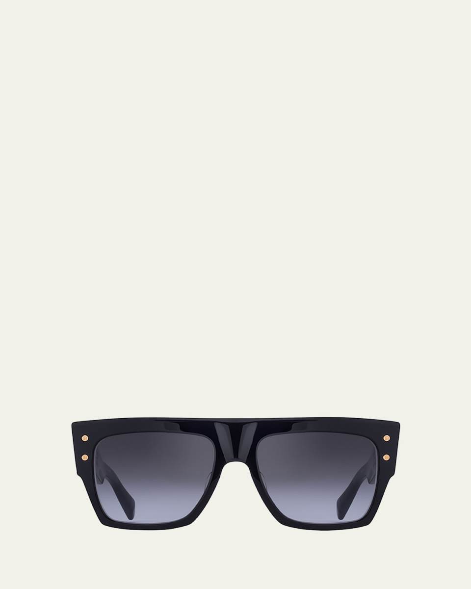 Logo Square Acetate & Titanium Sunglasses